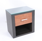 Two Color Wood Bedside Table Hotel And Home Bedroom Furniture Metal Handle