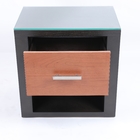 Two Color Wood Bedside Table Hotel And Home Bedroom Furniture Metal Handle