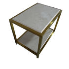 White Stone Top Living Spaces Coffee Table Furniture , Fully Assambled Oak Bedside Tables