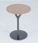 Wood Top Bedside Coffee Table Stainless Steel Base