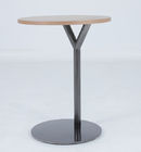 Wood Top Bedside Coffee Table Stainless Steel Base