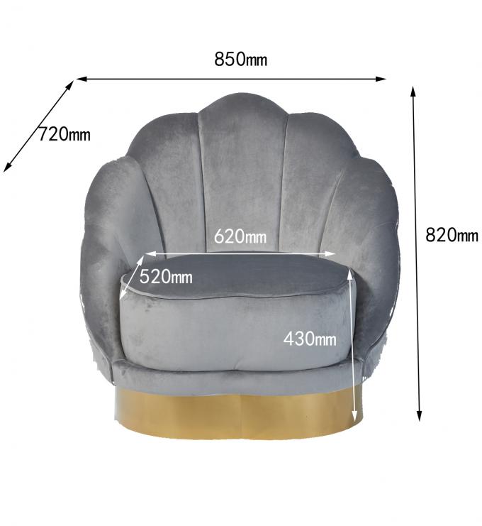 Американская раковина Scallop ткани бархата сформировала софу комнаты прожития 2
