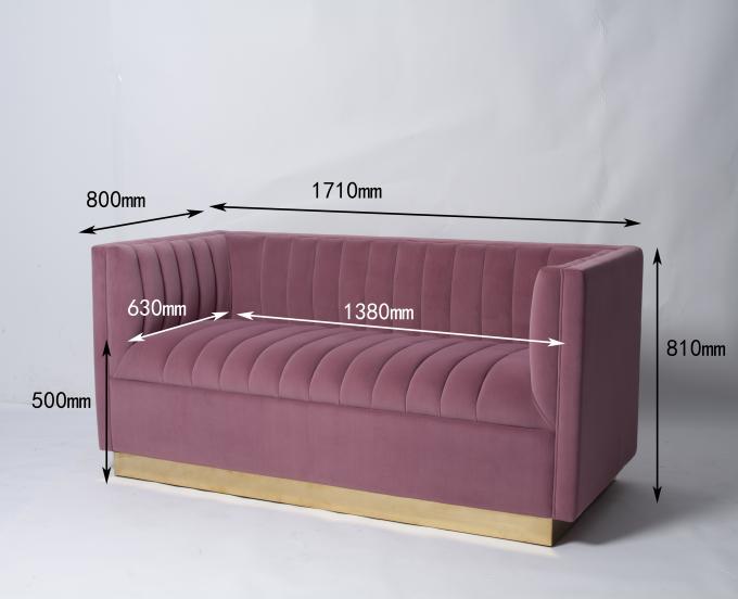 Фасонируйте закоптелому бархату пинка Tufted софу с основанием металла 0