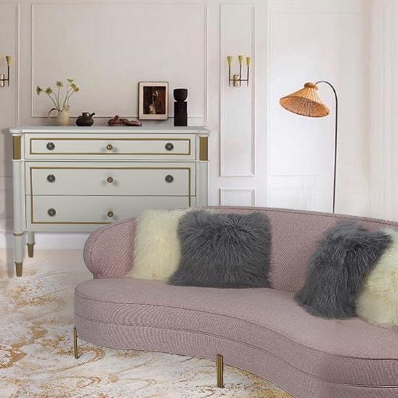 Софа Seater живущей комнаты 3 бархата ткани кривой современная 1