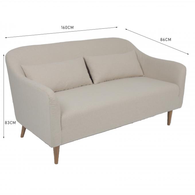 Классическая софа Seater белья 2 ODM с деревянной ногой 1