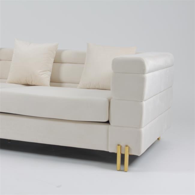 3 софа бархата Seater 70cm Tufted с тонкой ногой металла 1