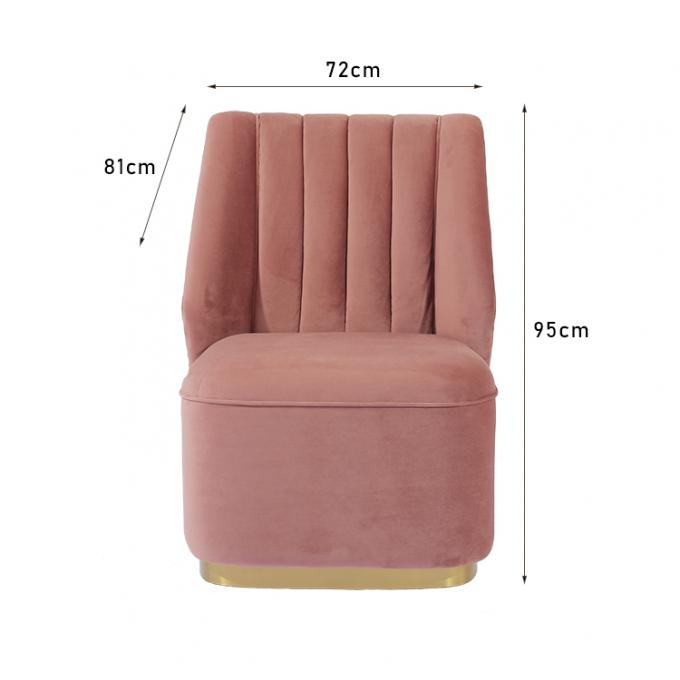 Нордический стиль Tufted высота софы 95cm ткани бархата пинка современная 0
