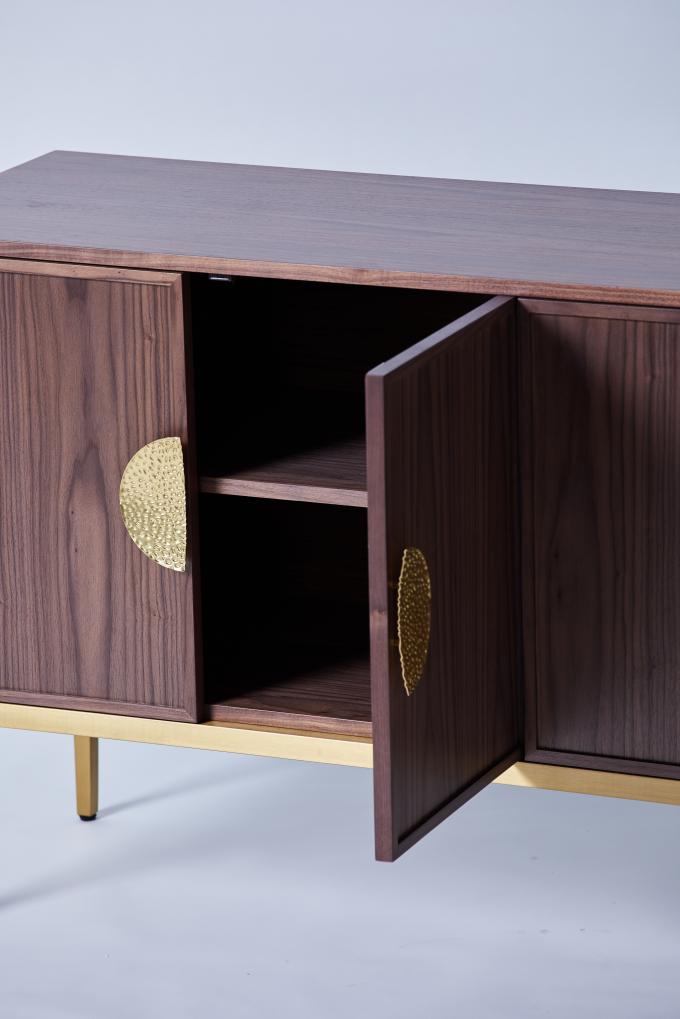 Твердый деревянный современный Freestanding шкаф Bathroom с ногами металла 2