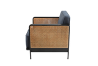 Linen Fabric Caned Back lounge Chairs Luxury Star Hotel Furniture