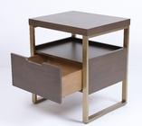 Luxury Wood And Metal Frame Nightstand Hotel And Home Bedroom Furniture