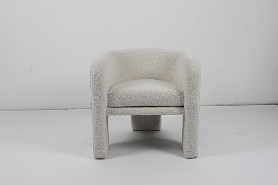 Купить Сливк софы Lambswool акцент гостиной шерстей овечки стула Boucle ленивой белый одиночный Производство в сети