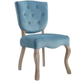 Купить Стулья столовой антикварной мебели застегивают Tufted голубую ткань белья цвета Производство в сети