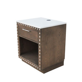 Купить Древесина Nightstand белого ящика топ-1 кварца твердая, современная древесина Nightstand выполненное на заказ Производство в сети