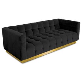 Софа живущей комнаты бархата черноты recliner европейской мебели роскошная классическая с золотым основанием металла