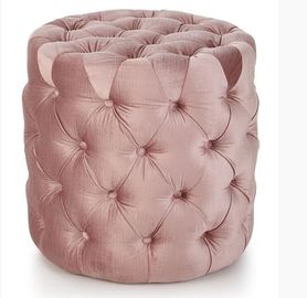 Купить Современная кнопка бархата пинка Суда Ottoman спальни Tufted вокруг табуретки Ottoman Производство в сети