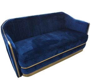 Купить Софа chesterfield ткани горячего металла золота бархата продажи luxuty голубого низкопробная с neilheads золота для живущей комнаты или конференц-зала Производство в сети