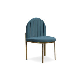 Купить домашняя мебель обедая стул в канале Bule Tufted ткань бархата назад с ногой 4 металлов золотой латунной Производство в сети