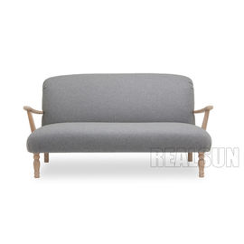 Купить Софа комнаты прожития Loveseat 2 Seater элегантного белья античная с деревянной ручкой Производство в сети