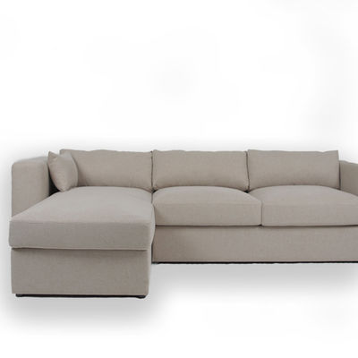 Купить Сверстница 3 Seater l софа белого бархата ткани формы секционная Производство в сети