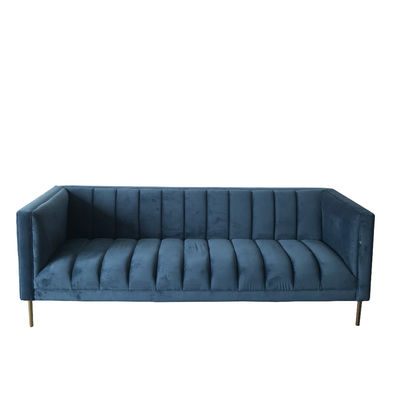 Купить Голубой бархат Tufted 3 софа комнаты прожития места 221x76x78cm Производство в сети