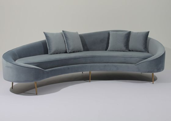 Купить Кресло нержавеющей стали софы ткани бархата w 260cm низкопробное для комнаты прожития Производство в сети