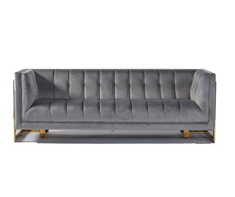 Хорошая цена Ткань бархата Tufted современная софа живущей комнаты с освящает ноги металла онлайн