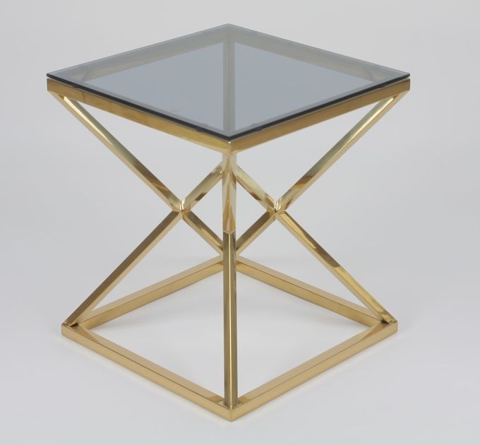 журнальный стол 50x50cm современная нержавеющая сталь 0.47cbm и стеклянного 4